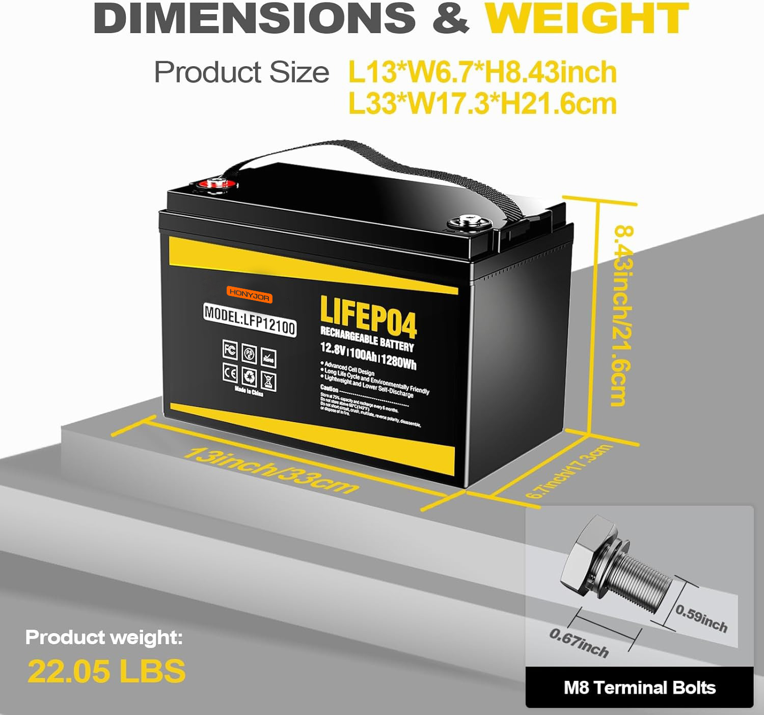 12.8v 100Ah LiFePO4 Battery LFP12100,12.8V 100Ah LiFePO4 Battery Pack (4S) | Custom & Wholesale | HONYJOR,LiPo Battery & Lithium Polymer Battery Manufacturer | Honyjor