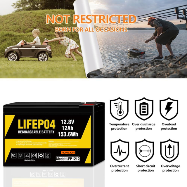 12.8v 12Ah LiFePO4 Battery LFP1212,12.8V 12Ah LiFePO4 Battery Pack (4S) | Custom & Wholesale | HONYJOR,LiPo Battery & Lithium Polymer Battery Manufacturer | Honyjor