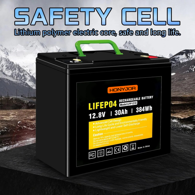 12.8v 30Ah LiFePO4 Battery LFP1230,12.8V 30Ah LiFePO4 Battery Pack (4S) | Custom & Wholesale | HONYJOR,LiPo Battery & Lithium Polymer Battery Manufacturer | Honyjor