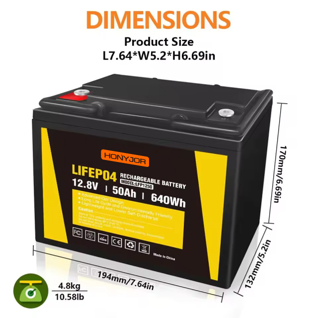 12.8v 50Ah LiFePO4 Battery LFP1250,12.8v 50Ah LiFePO4 Battery LFP1250,LiPo Battery & Lithium Polymer Battery Manufacturer | Honyjor