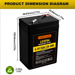 6.4v 6Ah LiFePO4 Battery LFP0606,6.4v 6Ah LiFePO4 Battery LFP0606,LiPo Battery & Lithium Polymer Battery Manufacturer | Honyjor