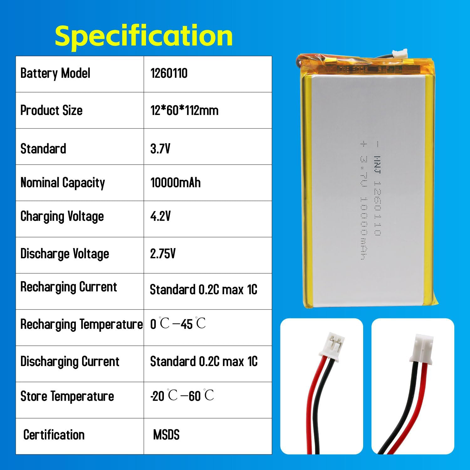3.7V Li-ion Battery 10000mAh,3.7V Li-ion Battery 10000mAh,LiPo Battery & Lithium Polymer Battery Manufacturer | Honyjor