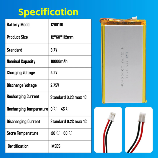 3.7V Li-ion Battery 10000mAh,3.7V Li-ion Battery 10000mAh,LiPo Battery & Lithium Polymer Battery Manufacturer | Honyjor