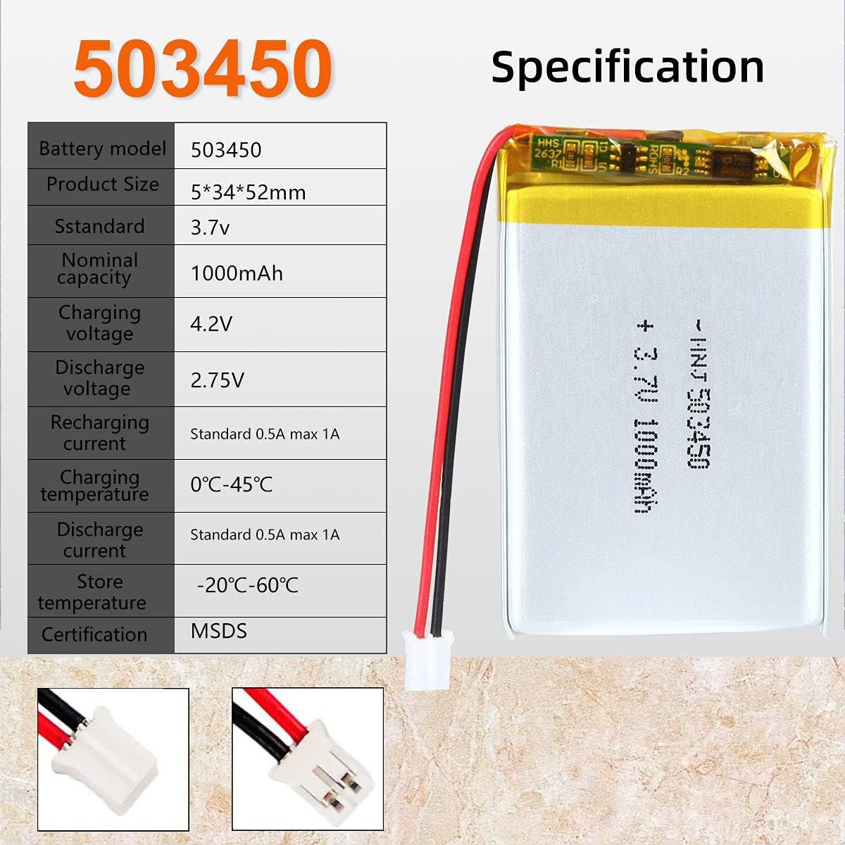 3.7V Li-ion Battery 1000mAh,3.7V Li-ion Battery 1000mAh,LiPo Battery & Lithium Polymer Battery Manufacturer | Honyjor