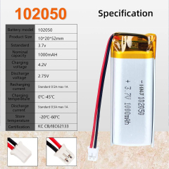 3.7V Li-ion Battery 1000mAh,3.7V Li-ion Battery 1000mAh,LiPo Battery & Lithium Polymer Battery Manufacturer | Honyjor
