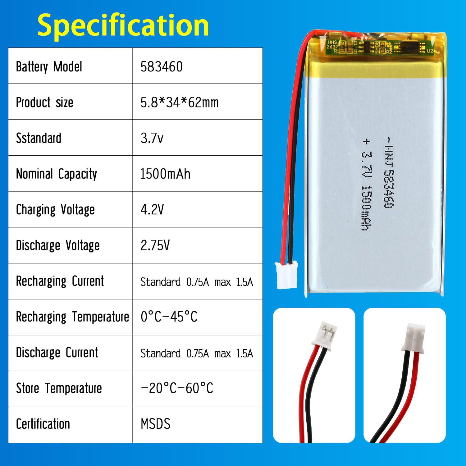3.7V Li-ion Battery 1500mAh,3.7V Li-ion Battery 1500mAh,LiPo Battery & Lithium Polymer Battery Manufacturer | Honyjor