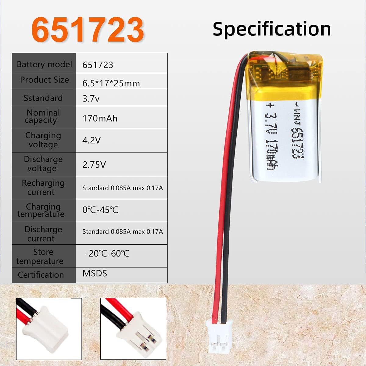3.7V Li-ion Battery 170mAh,3.7V Li-ion Battery 170mAh,LiPo Battery & Lithium Polymer Battery Manufacturer | Honyjor