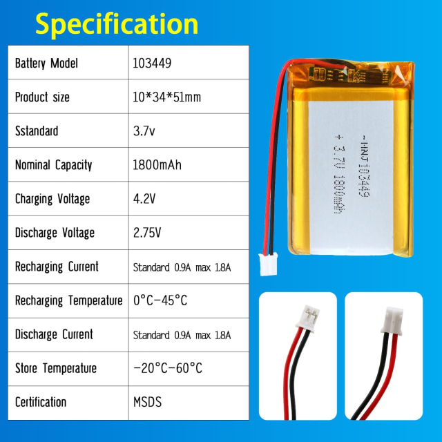 3.7V Li-ion Battery 1800mAh,3.7V Li-ion Battery 1800mAh,LiPo Battery & Lithium Polymer Battery Manufacturer | Honyjor