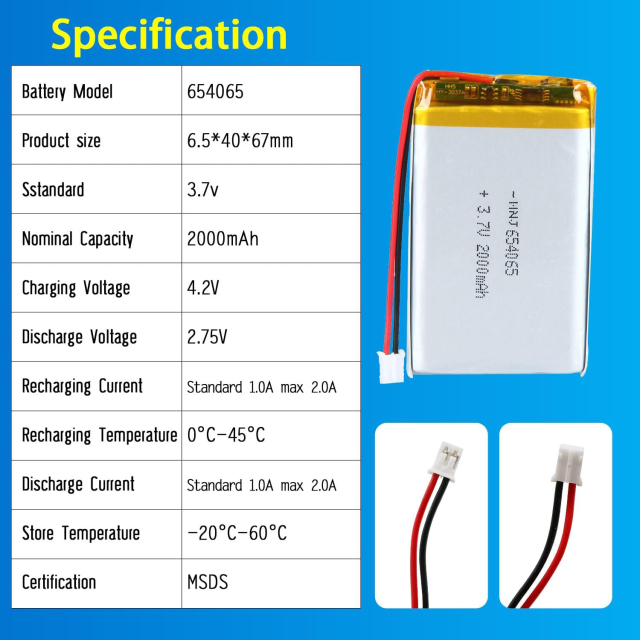 3.7V Li-ion Battery 2000mAh,3.7V Li-ion Battery 2000mAh,LiPo Battery & Lithium Polymer Battery Manufacturer | Honyjor