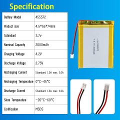3.7V Li-ion Battery 2000mAh,3.7V Li-ion Battery 2000mAh,LiPo Battery & Lithium Polymer Battery Manufacturer | Honyjor