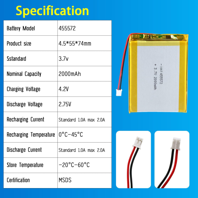 3.7V Li-ion Battery 2000mAh,3.7V Li-ion Battery 2000mAh,LiPo Battery & Lithium Polymer Battery Manufacturer | Honyjor