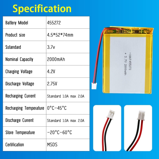 3.7V Li-ion Battery 2000mAh,3.7V Li-ion Battery 2000mAh,LiPo Battery & Lithium Polymer Battery Manufacturer | Honyjor