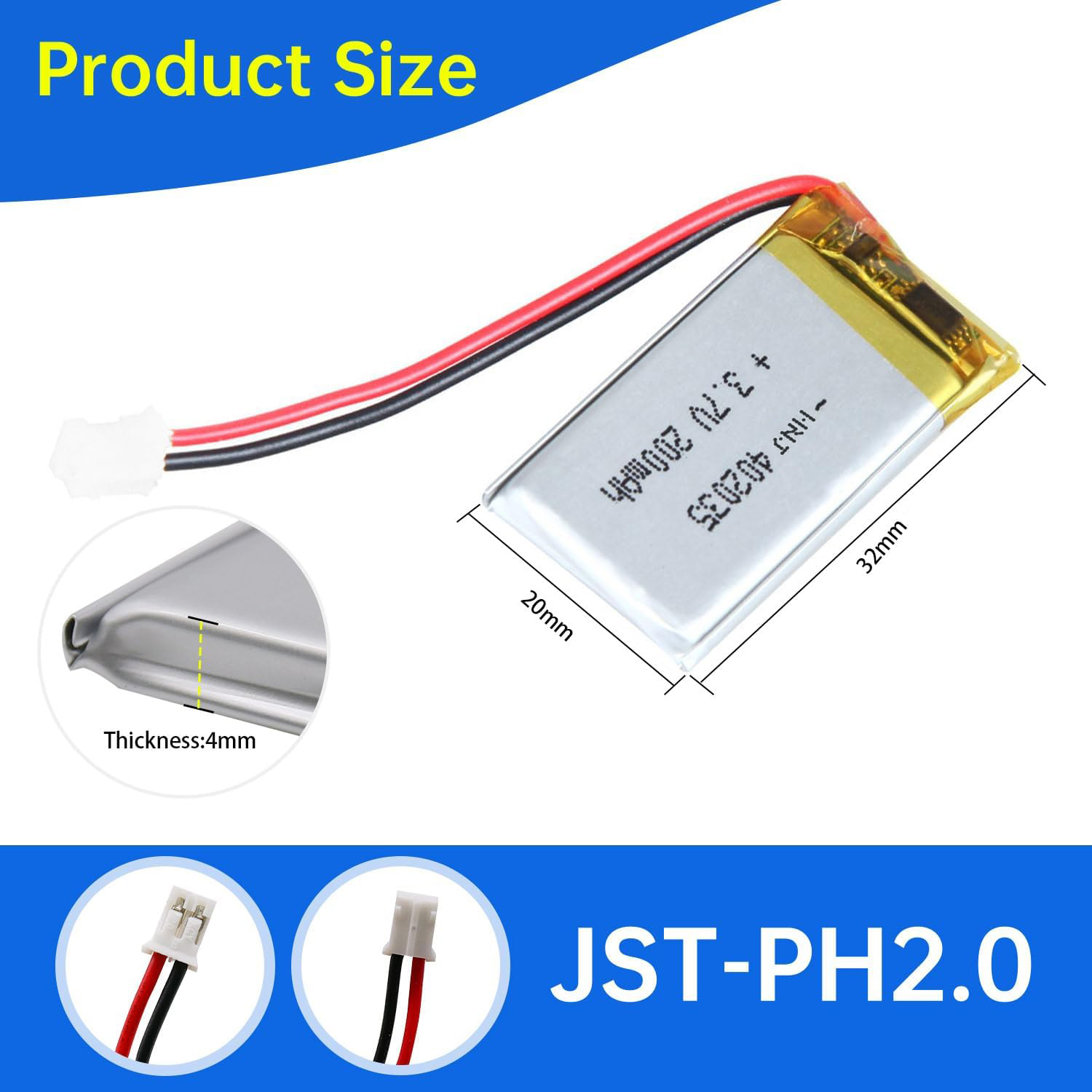 3.7V Li-ion Battery 200mAh,3.7V Li-ion Battery 200mah,LiPo Battery & Lithium Polymer Battery Manufacturer | Honyjor