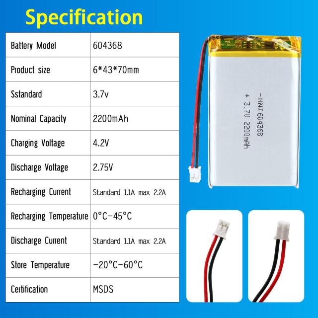 3.7V Li-ion Battery 2200mAh,3.7V Li-ion Battery 2200mAh,LiPo Battery & Lithium Polymer Battery Manufacturer | Honyjor