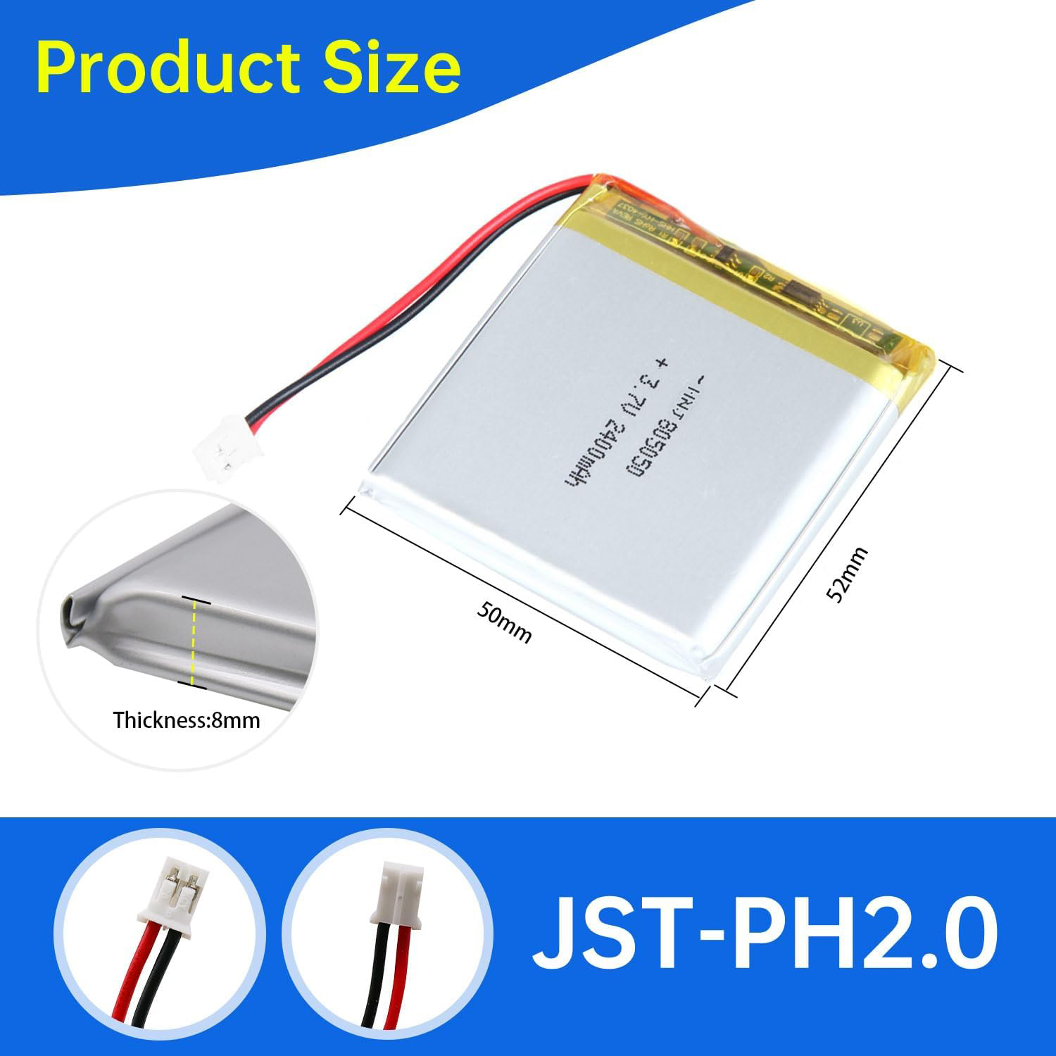 3.7V Li-ion Battery 2400mAh,3.7V Li-ion Battery 2300mah,LiPo Battery & Lithium Polymer Battery Manufacturer | Honyjor