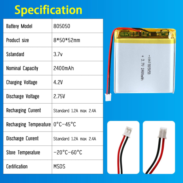 3.7V Li-ion Battery 2400mAh,3.7V Li-ion Battery 2300mah,LiPo Battery & Lithium Polymer Battery Manufacturer | Honyjor
