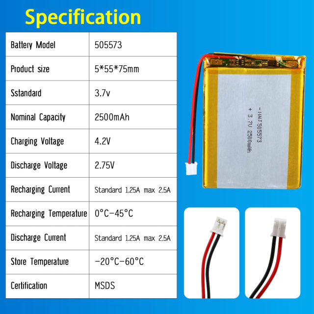 3.7V Li-ion Battery 2500mAh,3.7V Li-ion Battery 2500mah,LiPo Battery & Lithium Polymer Battery Manufacturer | Honyjor