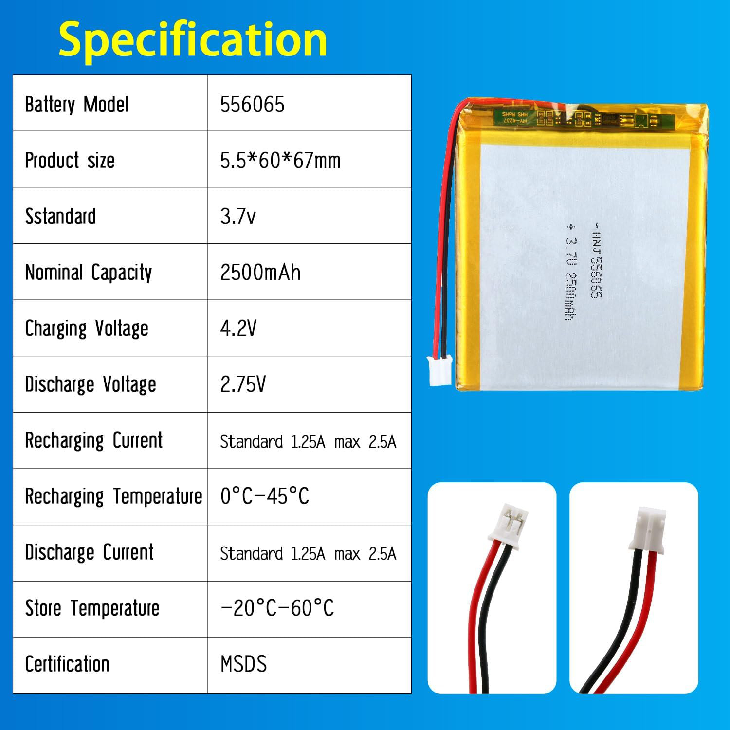 3.7V Li-ion Battery 2500mAh,3.7V Li-ion Battery 2500mah,LiPo Battery & Lithium Polymer Battery Manufacturer | Honyjor