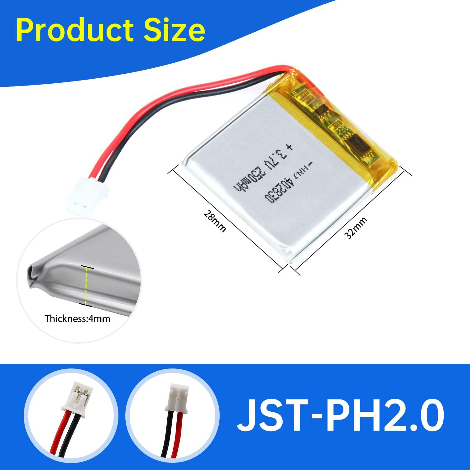 3.7V Li-ion Battery 250mAh,3.7V Li-ion Battery 250mah,LiPo Battery & Lithium Polymer Battery Manufacturer | Honyjor