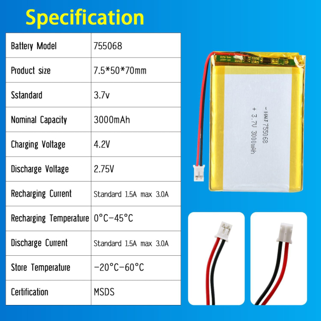 3.7V Li-ion Battery 3000mAh,3.7V Li-ion Battery 3000mAh,LiPo Battery & Lithium Polymer Battery Manufacturer | Honyjor