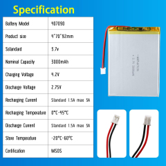 3.7V Li-ion Battery 3000mAh,3.7V Li-ion Battery 3000mAh,LiPo Battery & Lithium Polymer Battery Manufacturer | Honyjor
