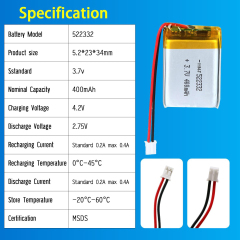 3.7V Li-ion Battery 300mAh,3.7V Li-ion Battery 300mAh,LiPo Battery & Lithium Polymer Battery Manufacturer | Honyjor