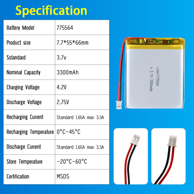 3.7V Li-ion Battery 3300mAh,3.7V Li-ion Battery 3300mAh,LiPo Battery & Lithium Polymer Battery Manufacturer | Honyjor