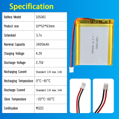 3.7V Li-ion Battery 3400mAh,3.7V Li-ion Battery 3400mAh,LiPo Battery & Lithium Polymer Battery Manufacturer | Honyjor