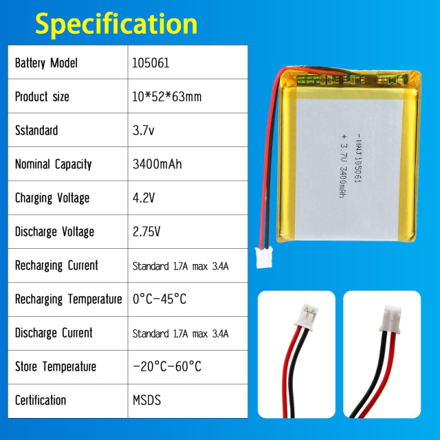 3.7V Li-ion Battery 3400mAh,3.7V Li-ion Battery 3400mAh,LiPo Battery & Lithium Polymer Battery Manufacturer | Honyjor