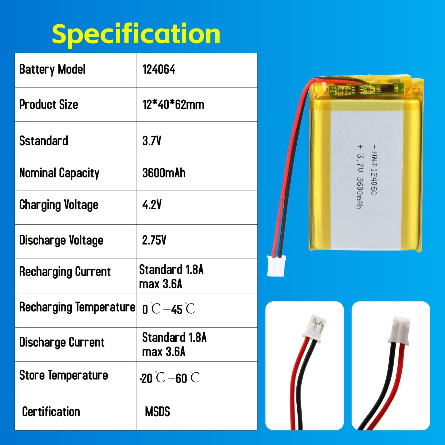 3.7V Li-ion Battery 3600mAh,3.7V Li-ion Battery 3600mAh,LiPo Battery & Lithium Polymer Battery Manufacturer | Honyjor