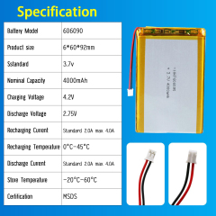 3.7V Li-ion Battery 4000mAh,3.7V Li-ion Battery 4000mAh,LiPo Battery & Lithium Polymer Battery Manufacturer | Honyjor