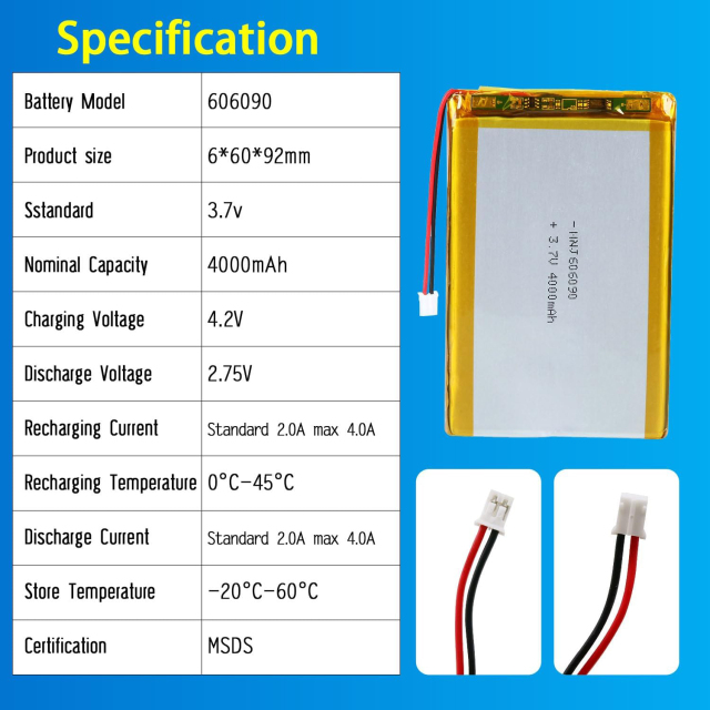 3.7V Li-ion Battery 4000mAh,3.7V Li-ion Battery 4000mAh,LiPo Battery & Lithium Polymer Battery Manufacturer | Honyjor