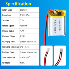 3.7V Li-ion Battery 400mAh,3.7V Li-ion Battery 400mAh,LiPo Battery & Lithium Polymer Battery Manufacturer | Honyjor