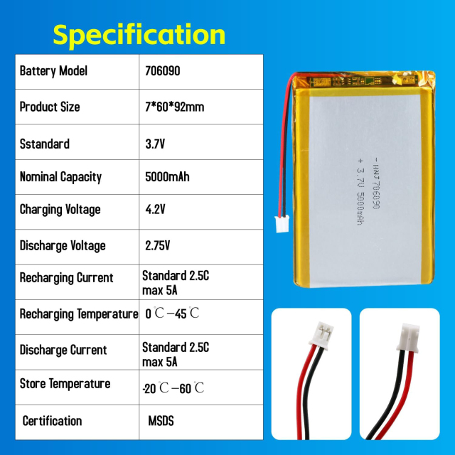 3.7V Li-ion Battery 5000mAh,3.7V Li-ion Battery 5000mAh,LiPo Battery & Lithium Polymer Battery Manufacturer | Honyjor