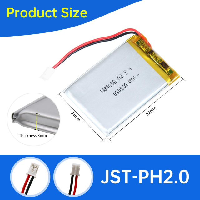 3.7V Li-ion Battery 500mAh,3.7V Li-ion Battery 500mAh,LiPo Battery & Lithium Polymer Battery Manufacturer | Honyjor