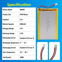 3.7V Li-ion Battery 6000mAh,3.7V Li-ion Battery 6000mAh,LiPo Battery & Lithium Polymer Battery Manufacturer | Honyjor