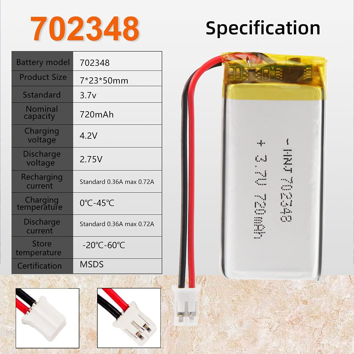 3.7V Li-ion Battery 720mAh,3.7V Li-ion Battery 720mAh,LiPo Battery & Lithium Polymer Battery Manufacturer | Honyjor