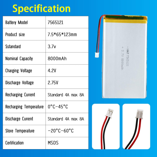 3.7V Li-ion Battery 8000mAh,3.7V Li-ion Battery 8000mAh,LiPo Battery & Lithium Polymer Battery Manufacturer | Honyjor