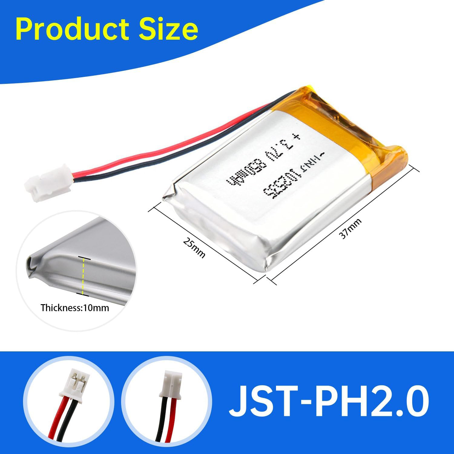 3.7V Li-ion Battery 850mAh,3.7V Li-ion Battery 850mAh,LiPo Battery & Lithium Polymer Battery Manufacturer | Honyjor