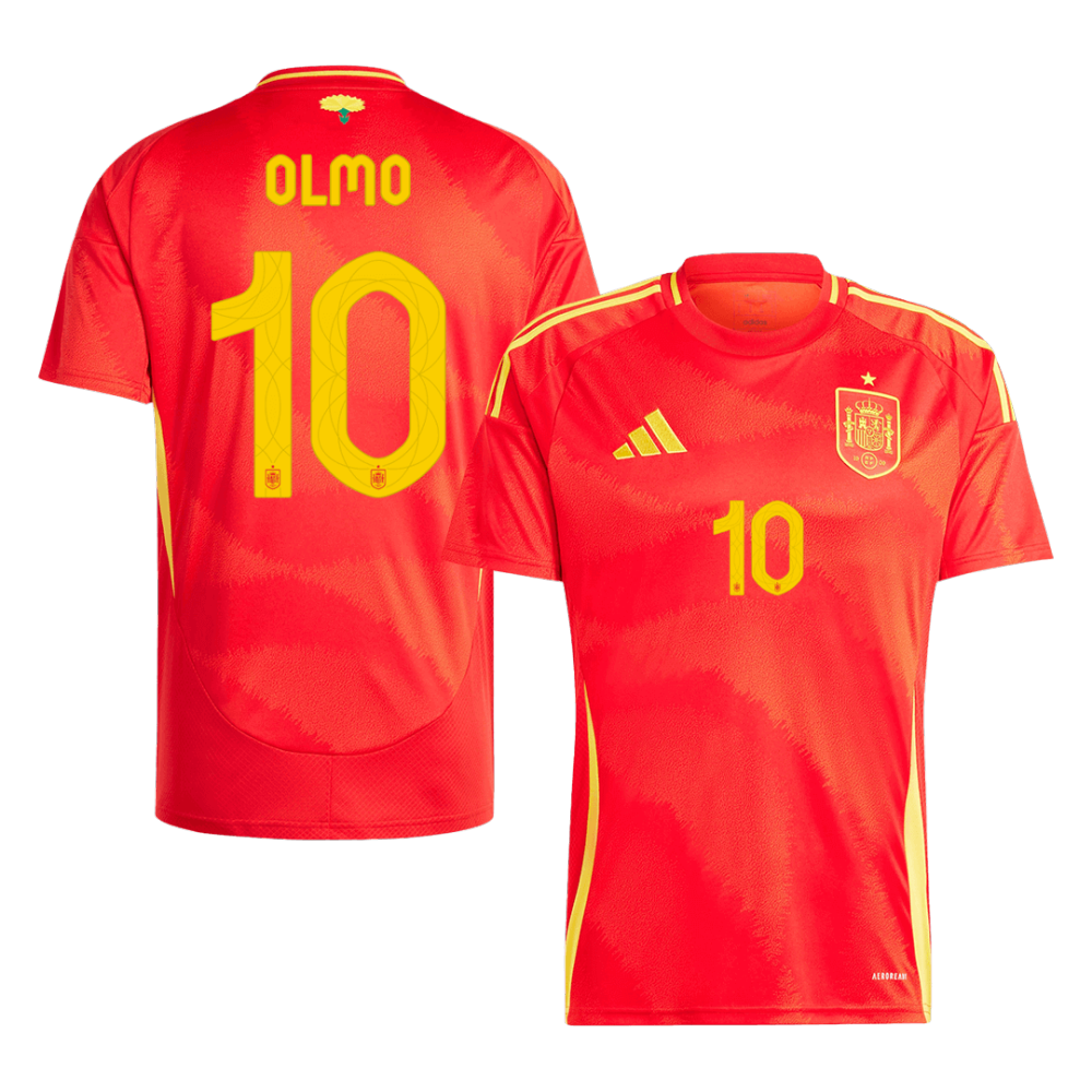 OLMO #10 Spain Home Soccer Jersey EURO