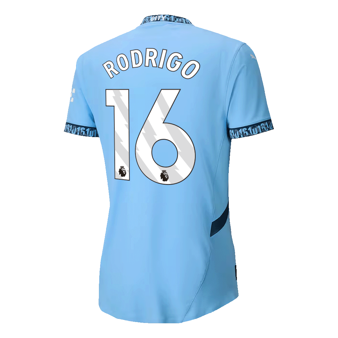 RODRIGO #16 Manchester City Home Authentic Soccer Jersey