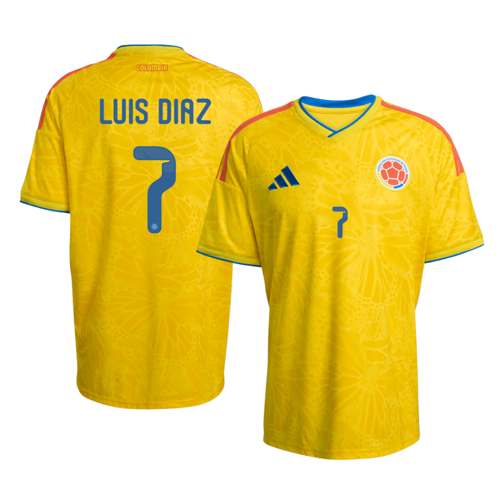 LUIS DíAZ #7 Colombia Home Soccer Jersey World Cup 2026