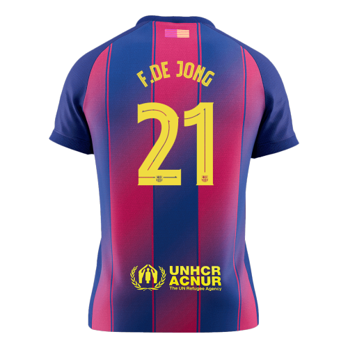 F.DE JONG #21 Barcelona Home Soccer Jersey 2025/26 -UCL