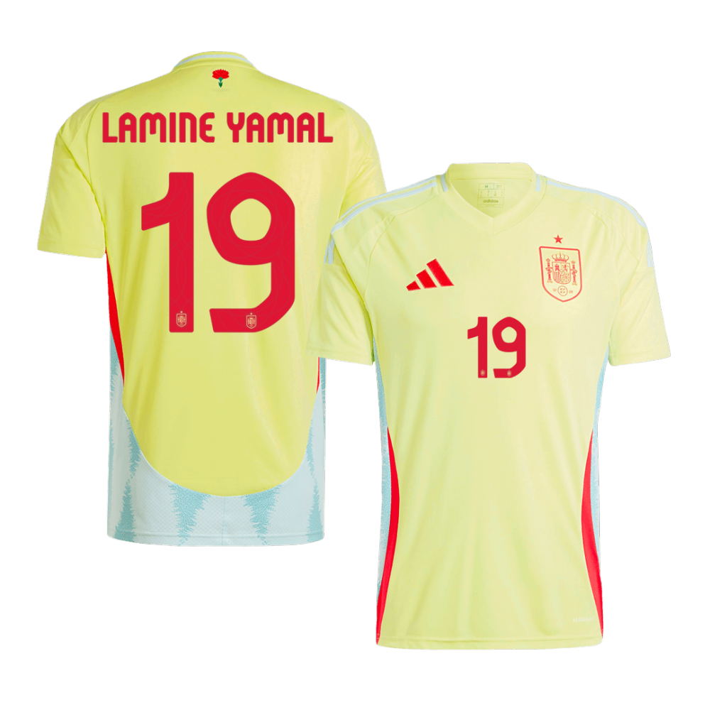 LAMINE YAMAL #19 Spain Away Soccer Jersey EURO
