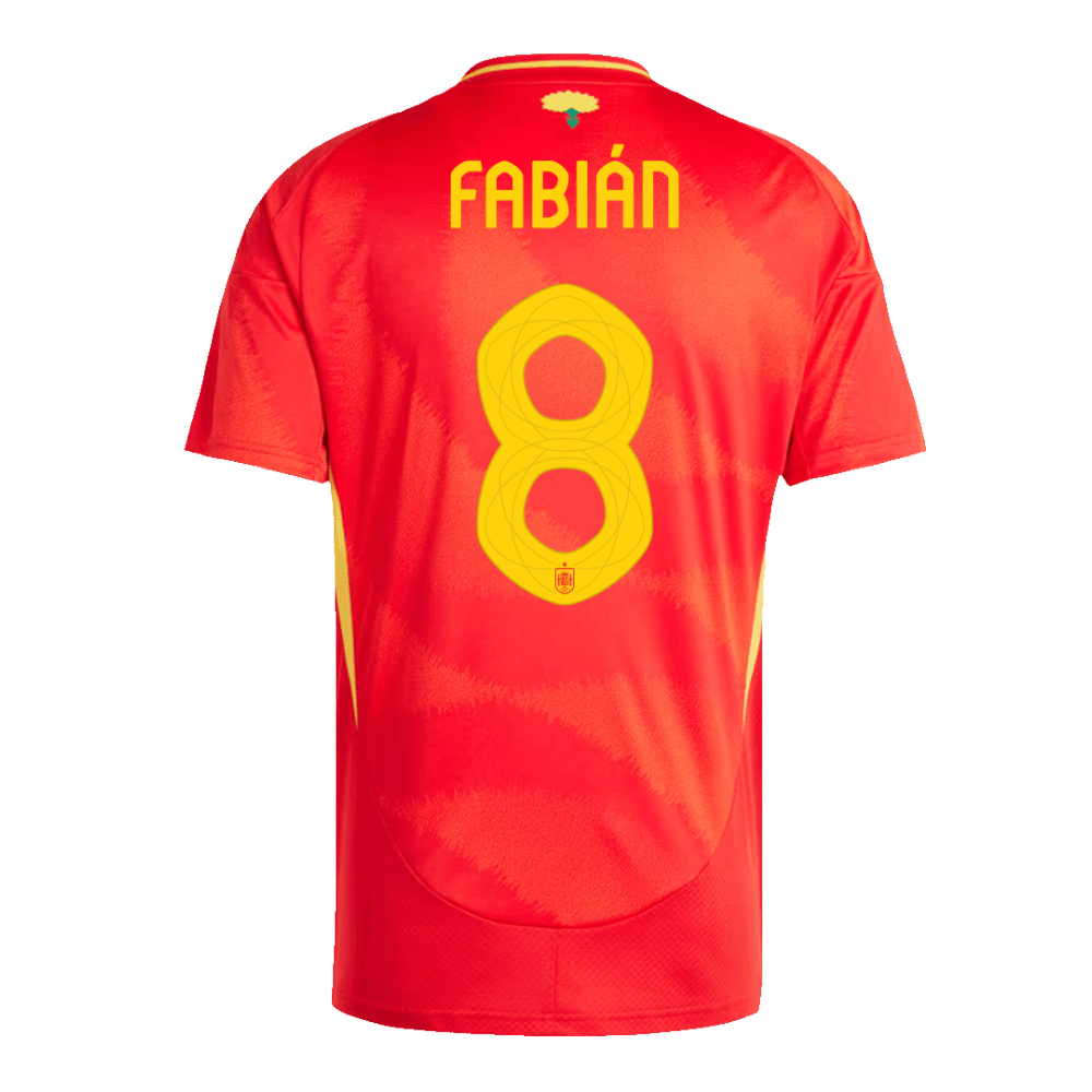 FABIÁN #8 Spain Home Soccer Jersey EURO