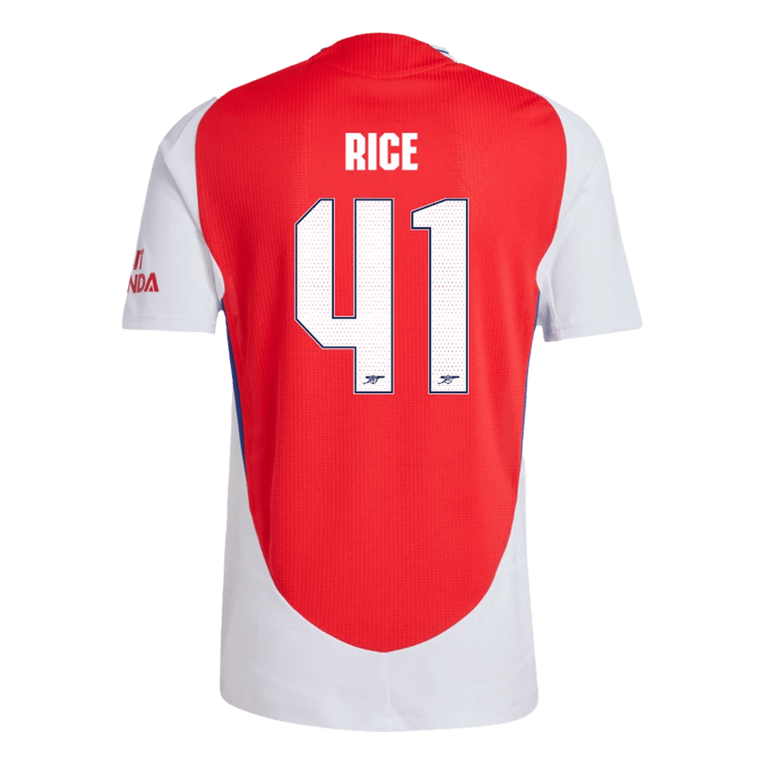 RICE #41 Arsenal Home Authentic Soccer Jersey - UCL