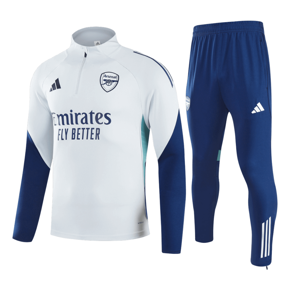 Arsenal 1/4 Zip Tracksuit 2025/26 Kids White