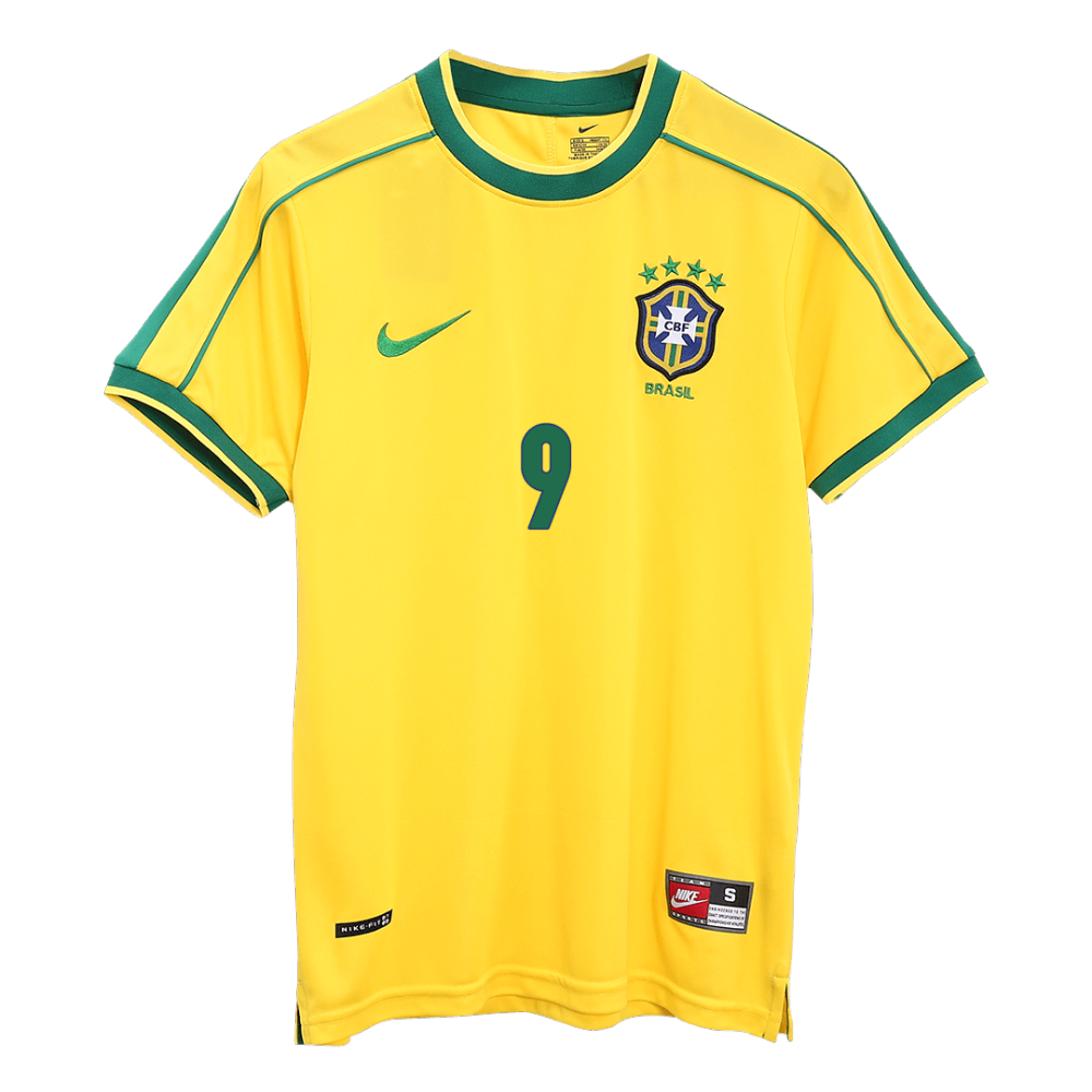 Vintage Soccer Jersey RONALDO #9 Brazil Home 1998