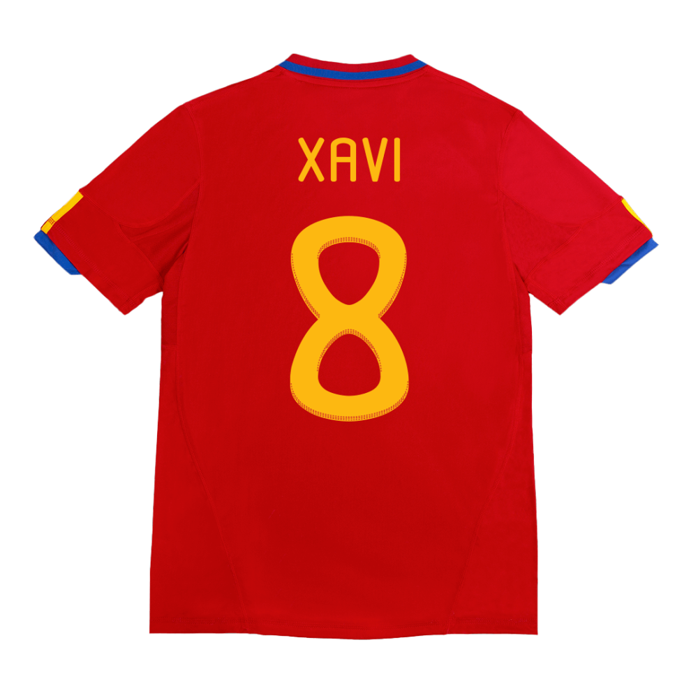 Vintage Soccer Jersey XAVI #8 Spain Home 2010