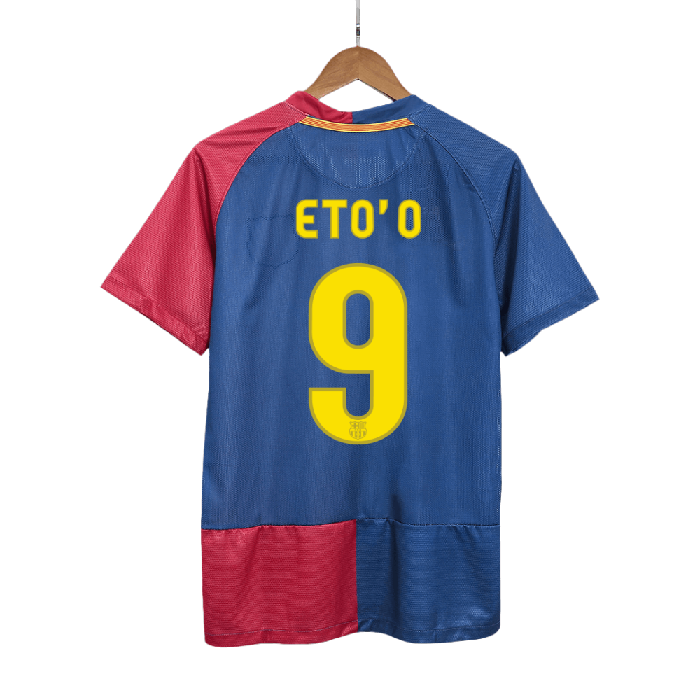 Vintage Soccer Jersey ETO'O #9 Barcelona Home 2008/09 - UCL Final